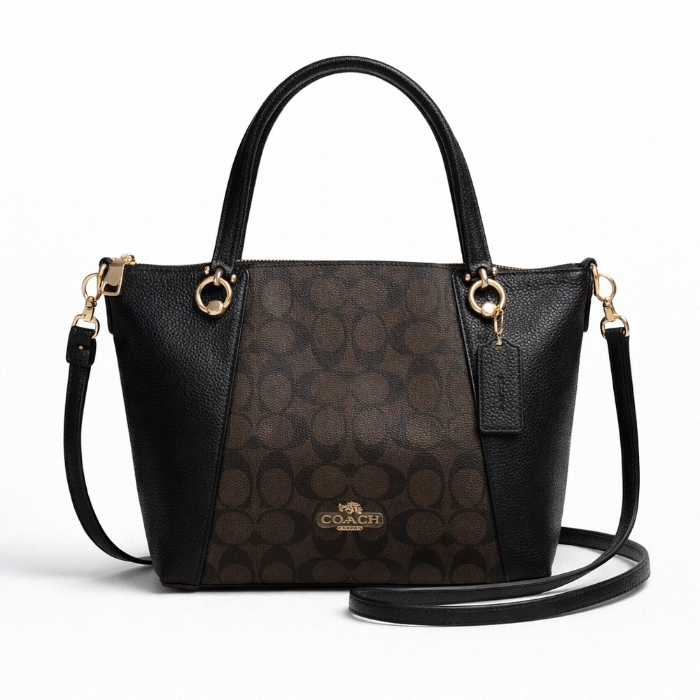 Coach Signature Kasey mini Satchel black brown  crossbody everyday handbag